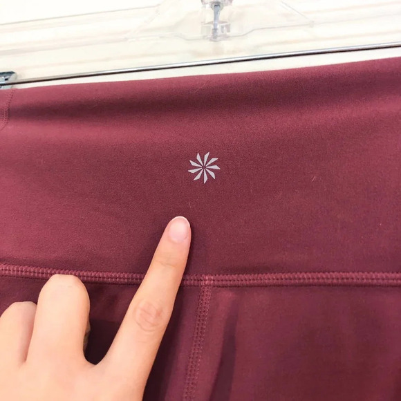 Athleta High Waist Mauve Pink Mesh Cropped Athletic Athleisure Leggings Small - Picture 6 of 9